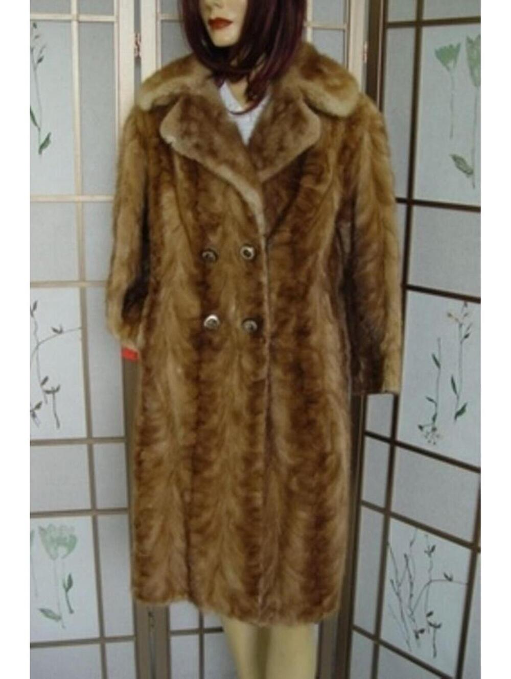PRE-OWNED CANADIAN PASTEL MINK FUR COAT JACKET WOMEN SZ 4-6 SMALL